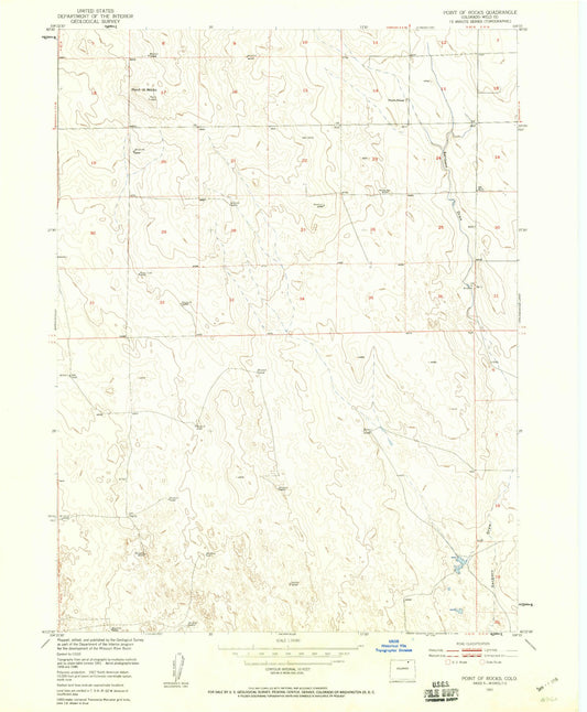 Classic USGS Point of Rocks Colorado 7.5'x7.5' Topo Map Image