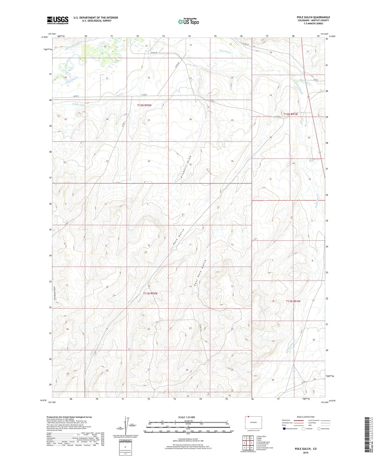 Pole Gulch Colorado US Topo Map Image