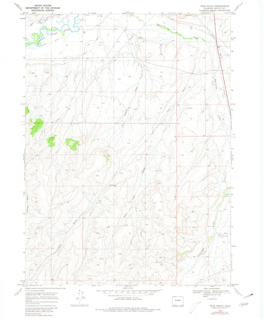 Classic USGS Pole Gulch Colorado 7.5'x7.5' Topo Map Image