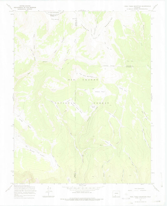 Classic USGS Pool Table Mountain Colorado 7.5'x7.5' Topo Map Image