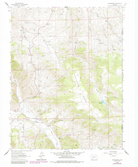 Classic USGS Powderhorn Colorado 7.5'x7.5' Topo Map Image