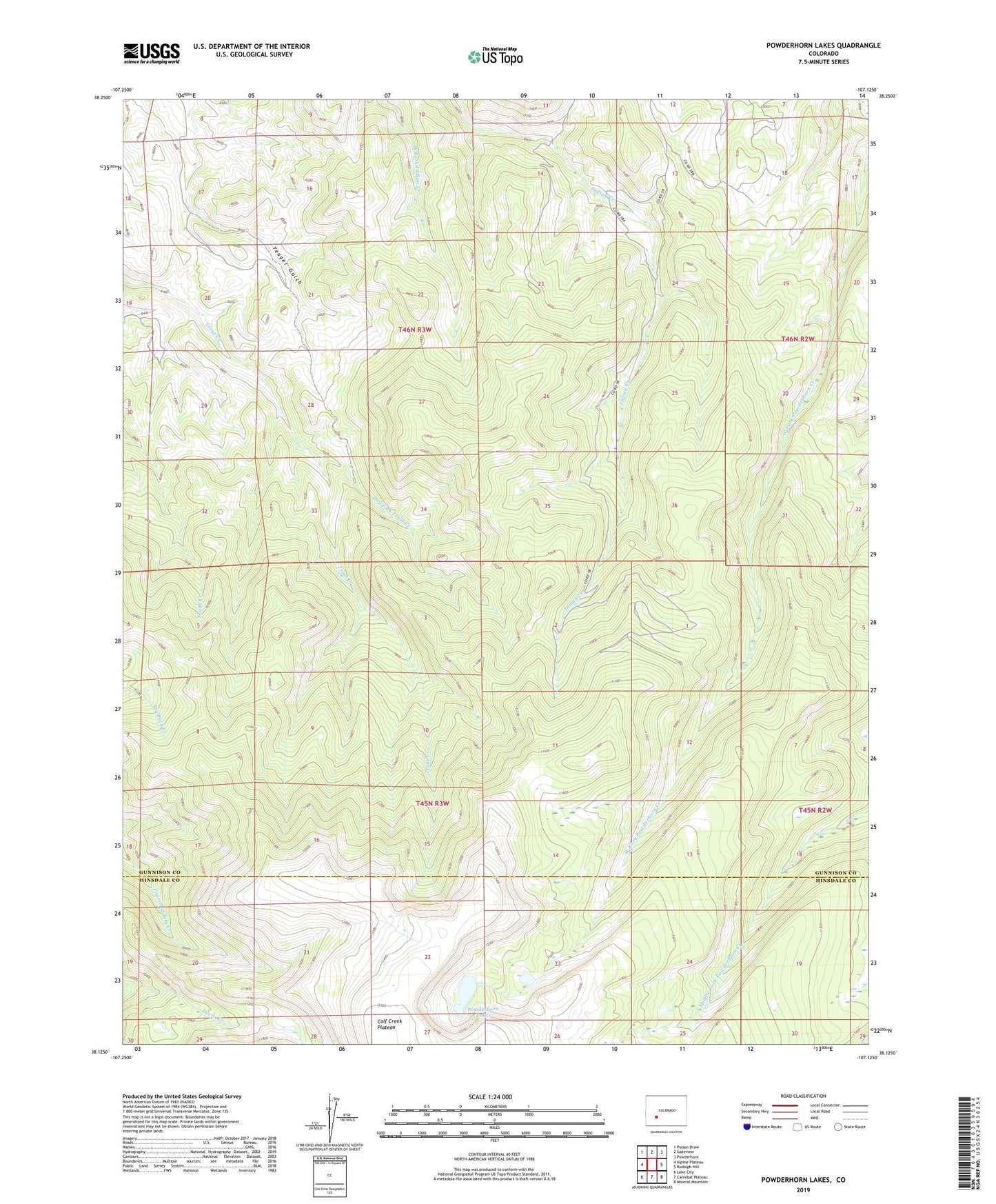 Powderhorn Lakes Colorado US Topo Map Image