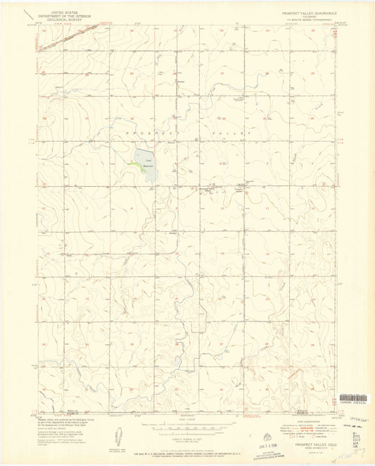 Classic USGS Prospect Valley Colorado 7.5'x7.5' Topo Map Image