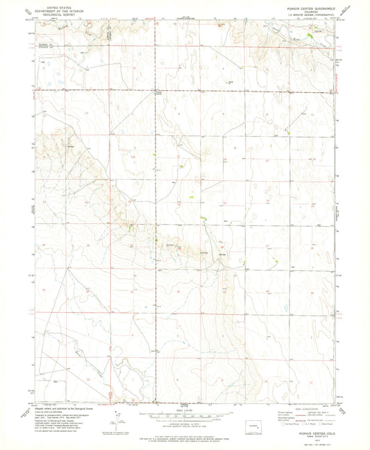 Classic USGS Punkin Center Colorado 7.5'x7.5' Topo Map Image