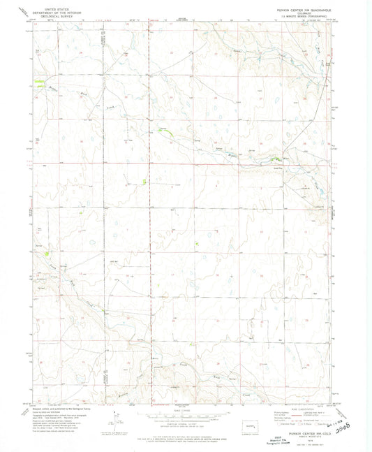 Classic USGS Punkin Center NW Colorado 7.5'x7.5' Topo Map Image