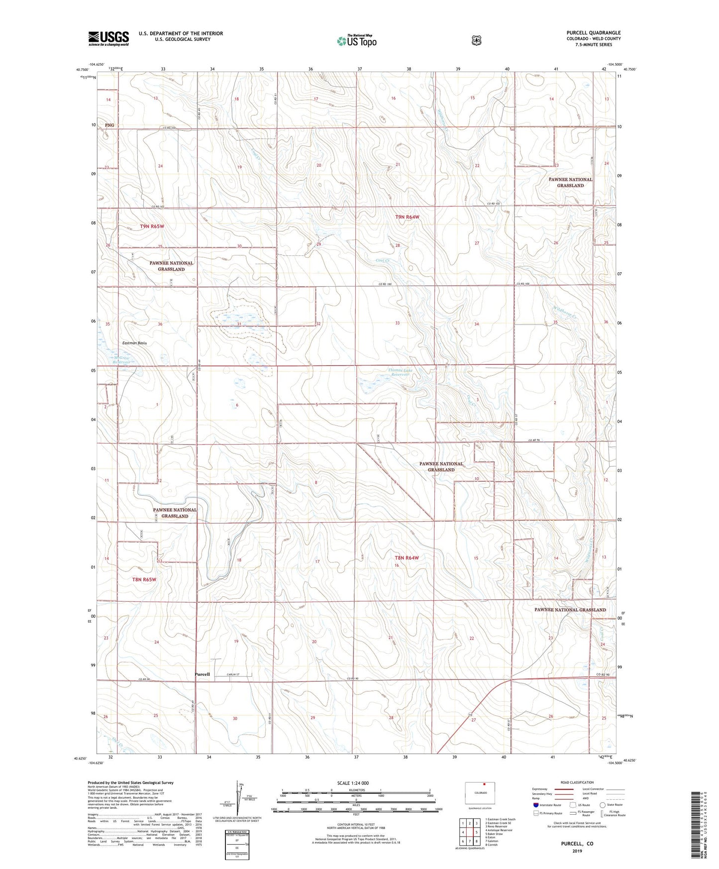 Purcell Colorado US Topo Map Image