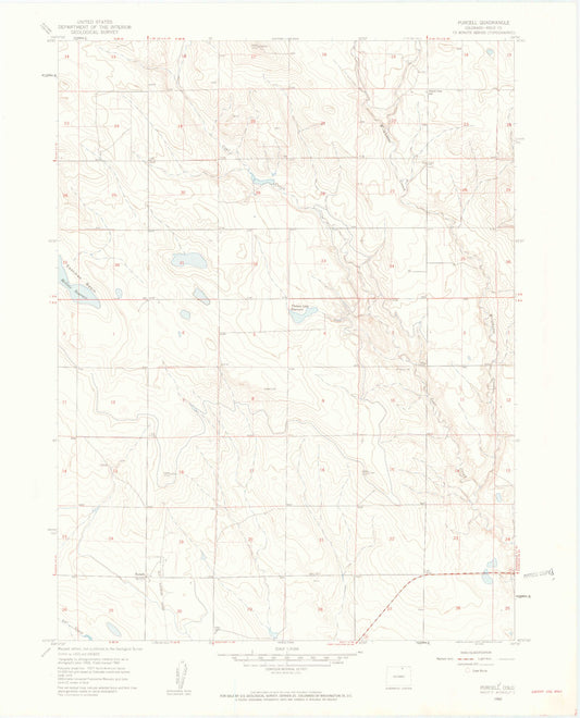 Classic USGS Purcell Colorado 7.5'x7.5' Topo Map Image