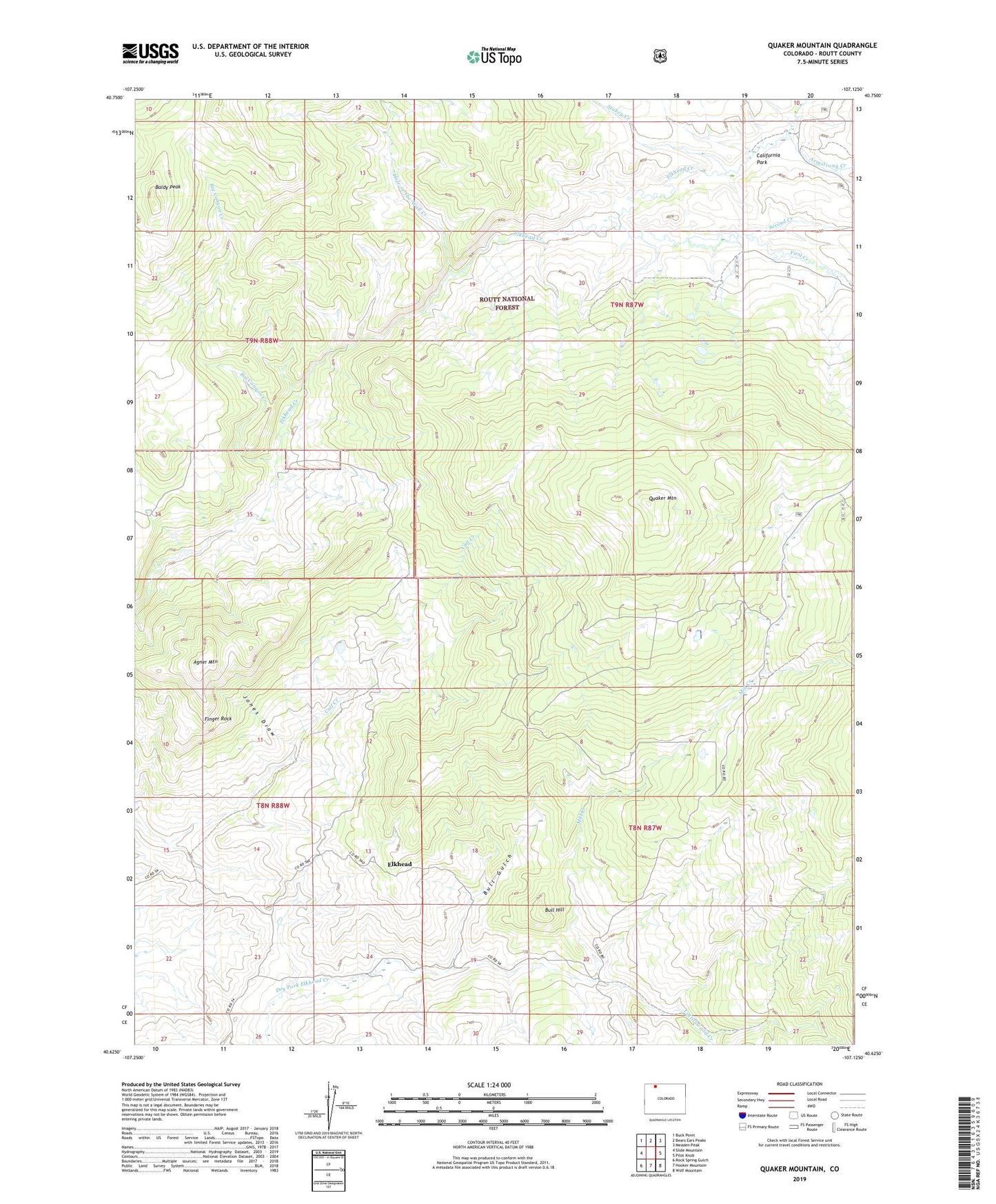 Quaker Mountain Colorado US Topo Map Image