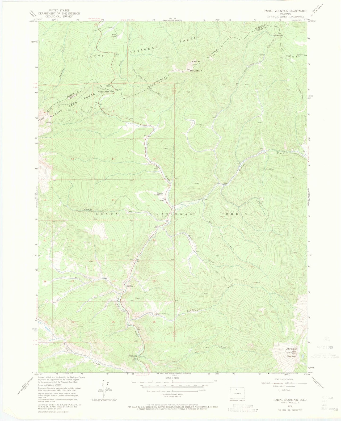 Classic USGS Radial Mountain Colorado 7.5'x7.5' Topo Map Image