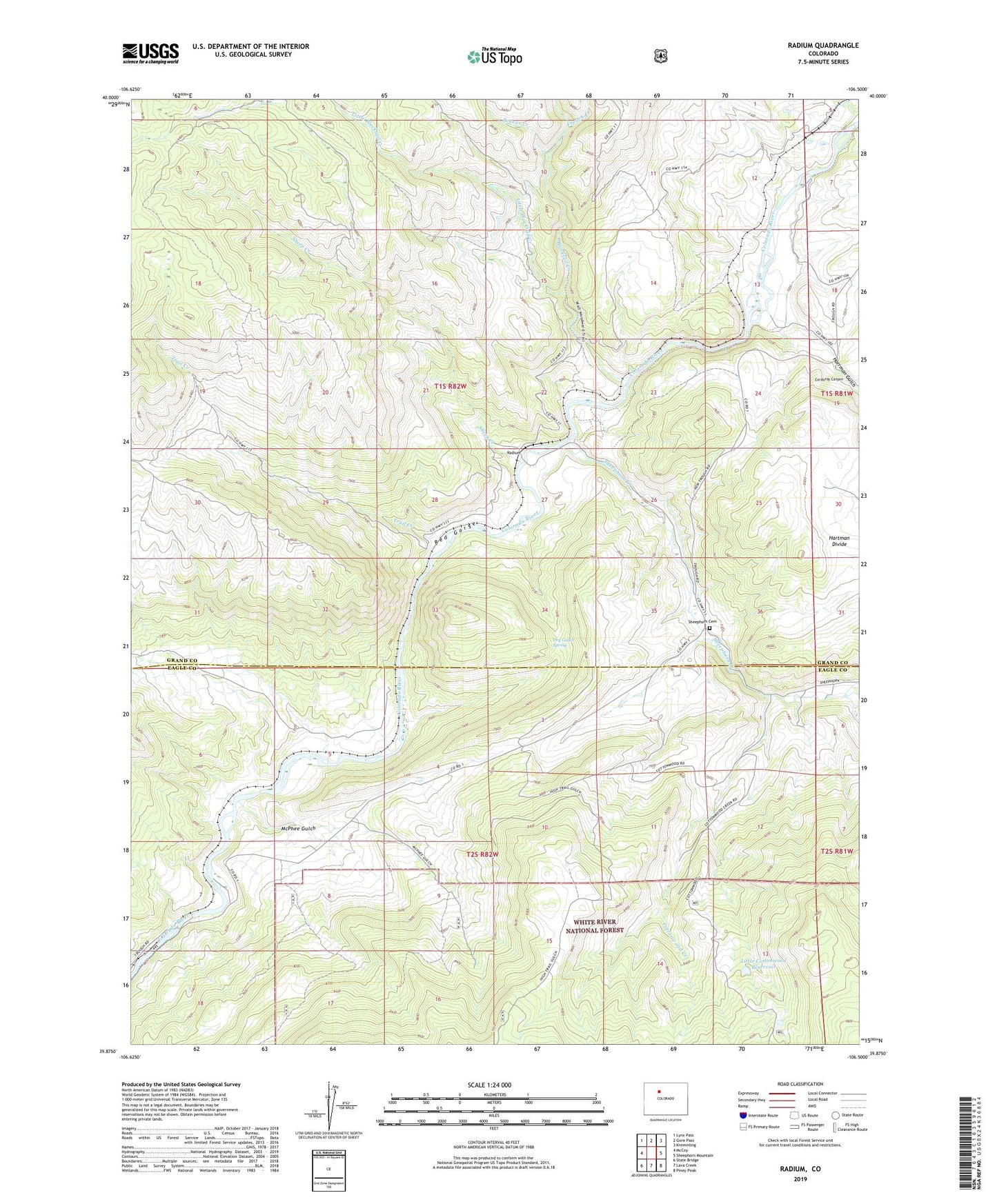 Radium Colorado US Topo Map Image