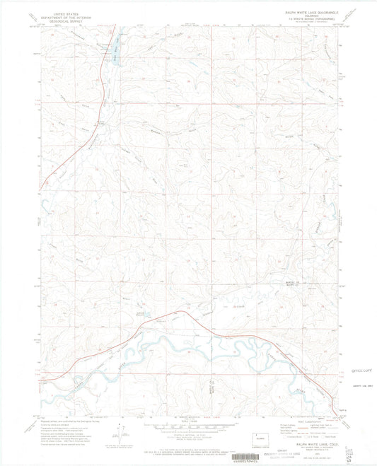Classic USGS Ralph White Lake Colorado 7.5'x7.5' Topo Map Image