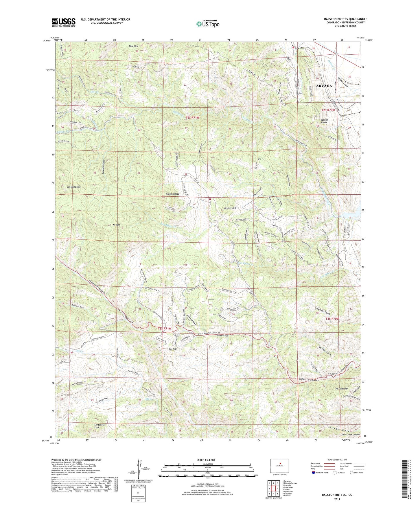 Ralston Buttes Colorado US Topo Map Image
