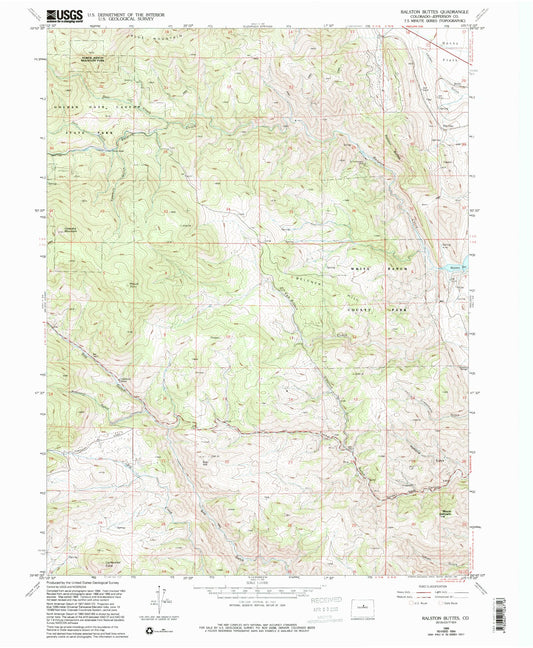 Classic USGS Ralston Buttes Colorado 7.5'x7.5' Topo Map Image
