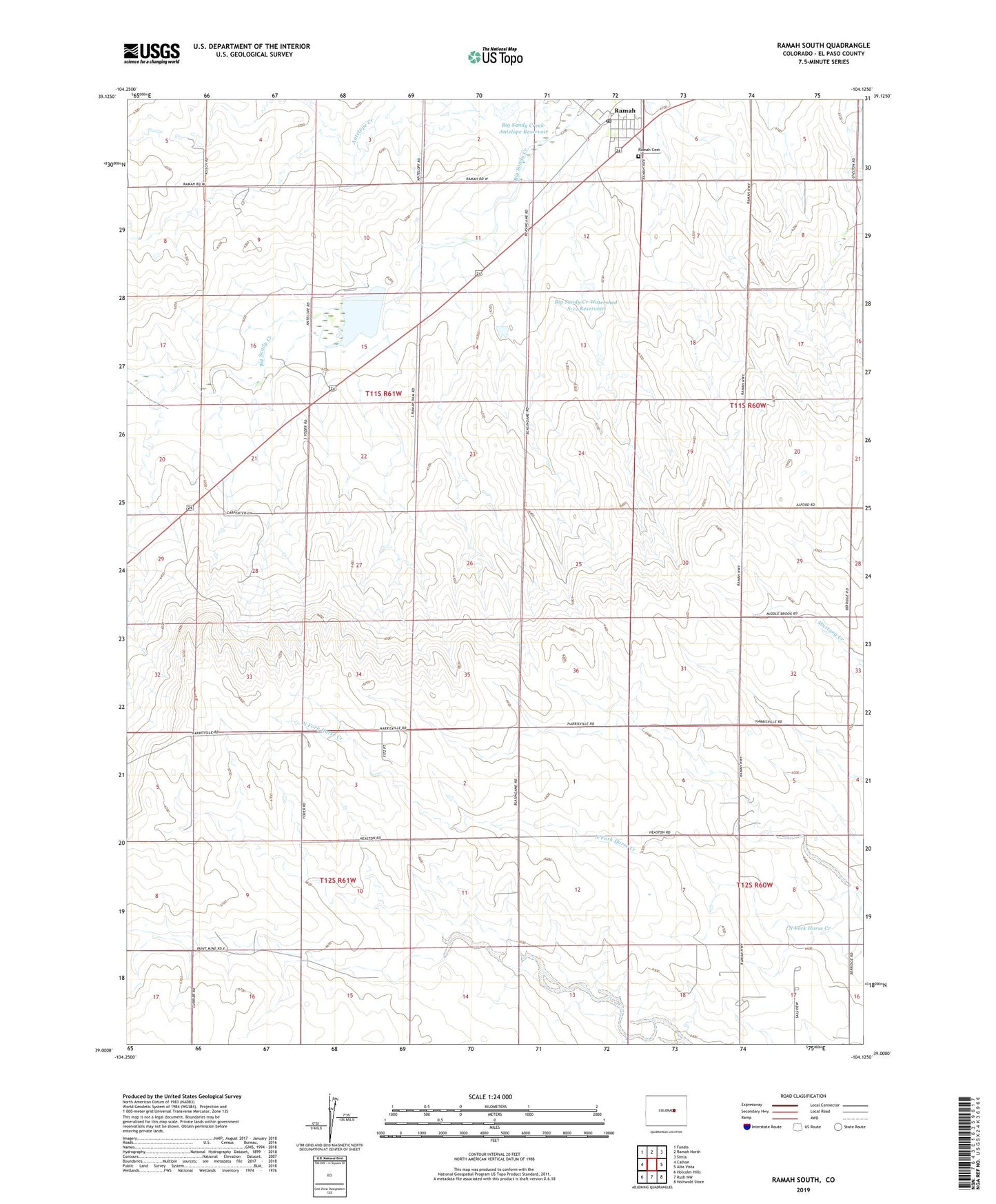 Ramah South Colorado US Topo Map Image