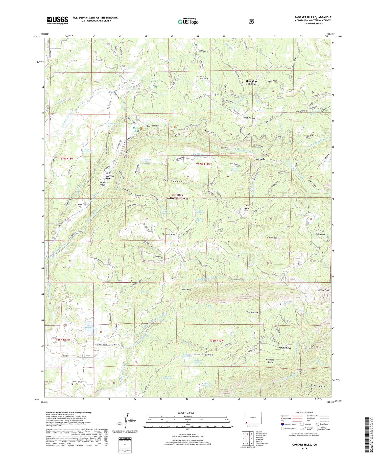 Rampart Hills Colorado US Topo Map Image