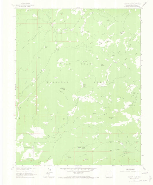 Classic USGS Rampart Hills Colorado 7.5'x7.5' Topo Map Image