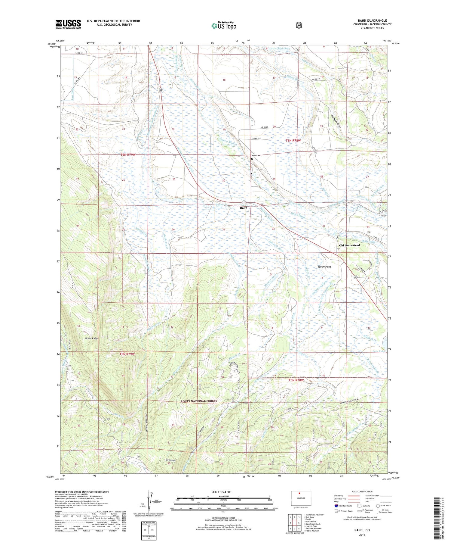 Rand Colorado US Topo Map Image