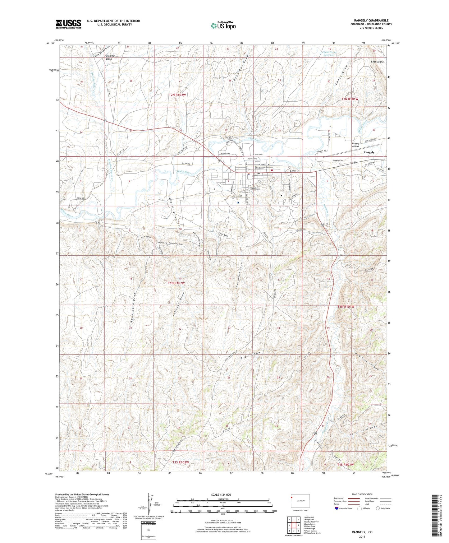Rangely Colorado US Topo Map Image