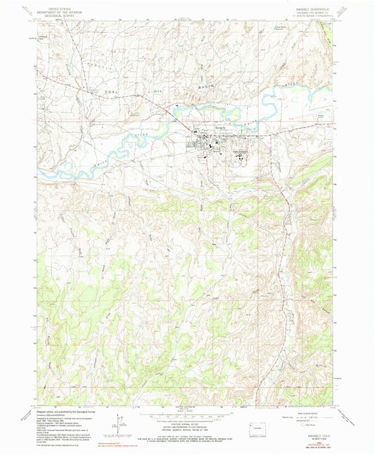 Classic USGS Rangely Colorado 7.5'x7.5' Topo Map Image