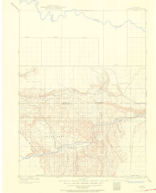 Historic 1907 Rangely Colorado 30'x30' Topo Map Image