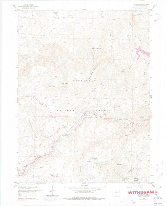 Classic USGS Raymond Colorado 7.5'x7.5' Topo Map Image