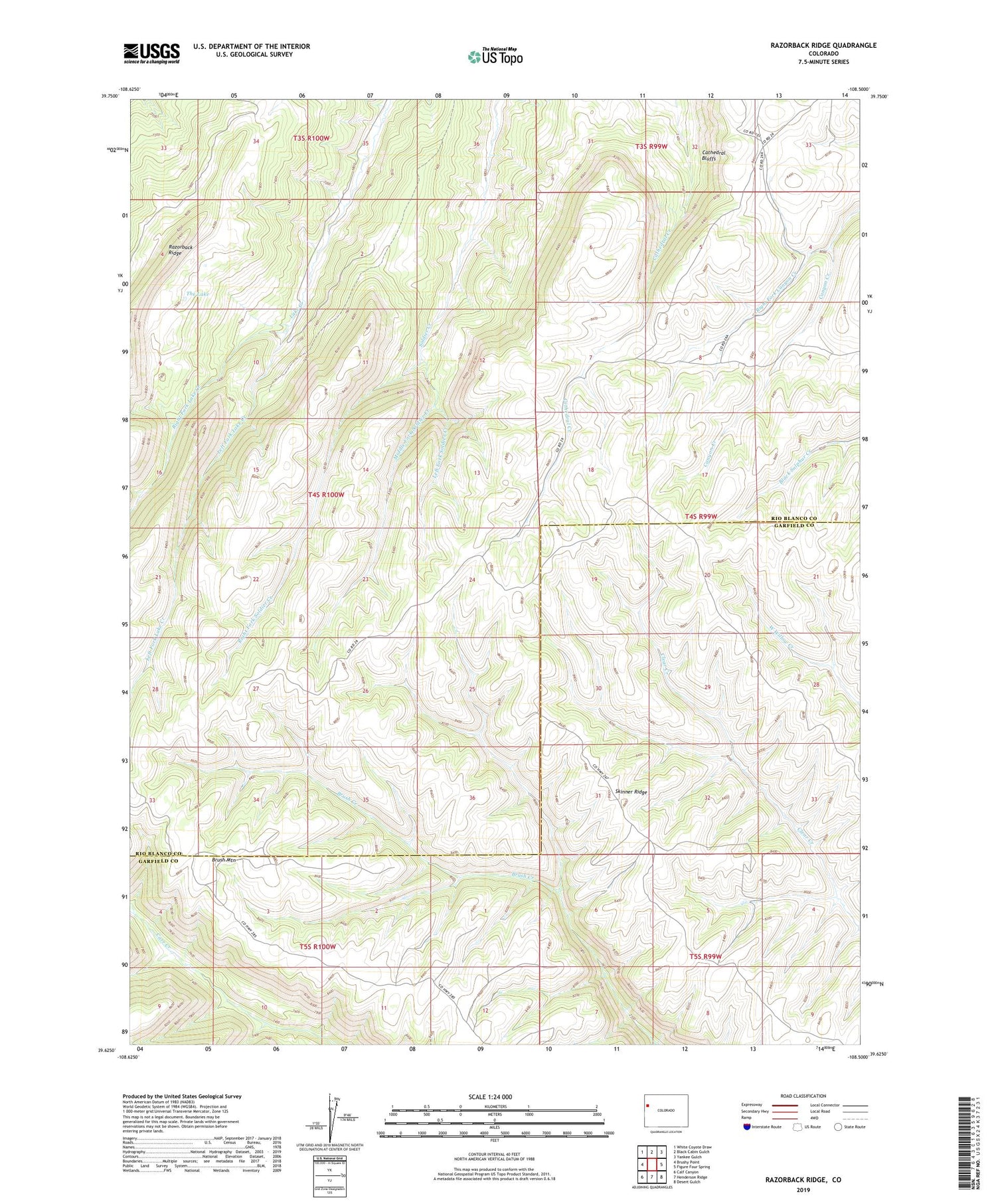 Razorback Ridge Colorado US Topo Map Image