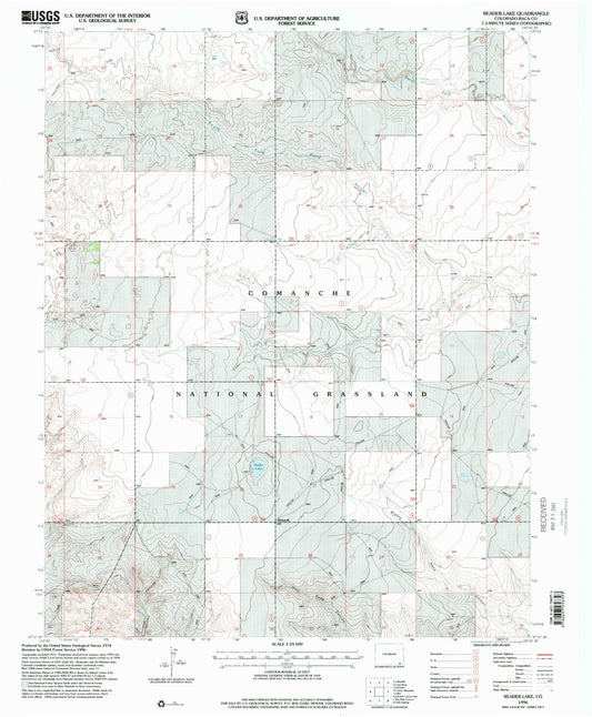 Classic USGS Reader Lake Colorado 7.5'x7.5' Topo Map Image