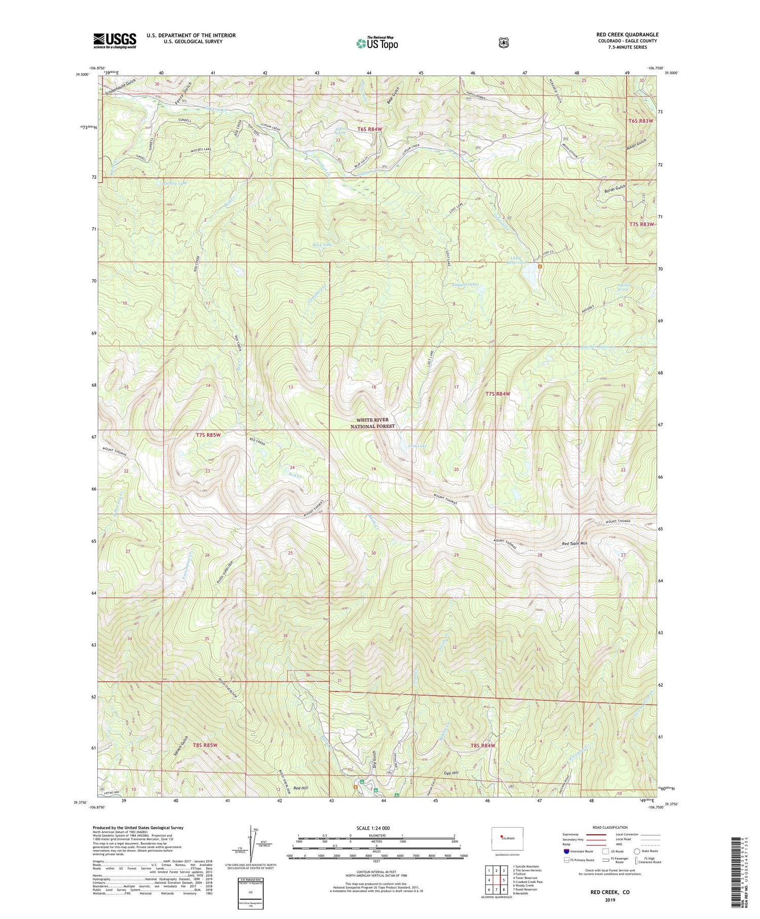 Red Creek Colorado US Topo Map Image