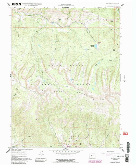 Classic USGS Red Creek Colorado 7.5'x7.5' Topo Map Image
