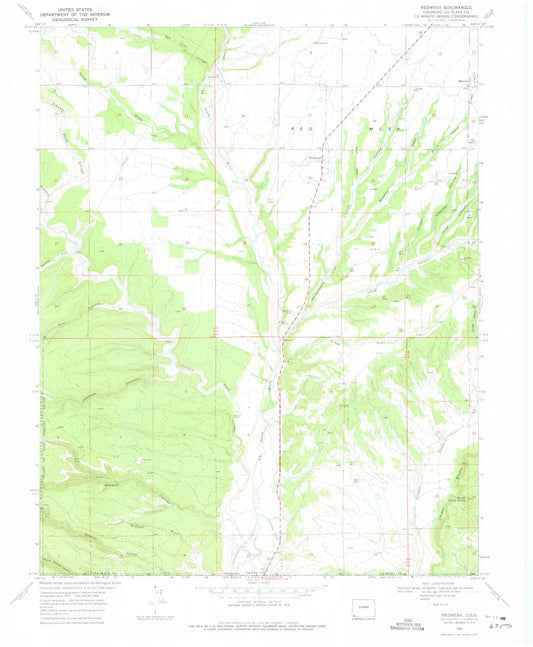 Classic USGS Redmesa Colorado 7.5'x7.5' Topo Map Image