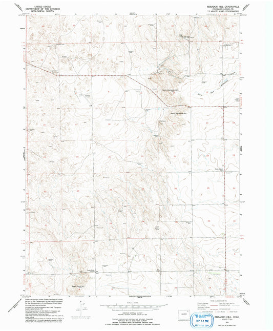 Classic USGS Reiradon Hill Colorado 7.5'x7.5' Topo Map Image