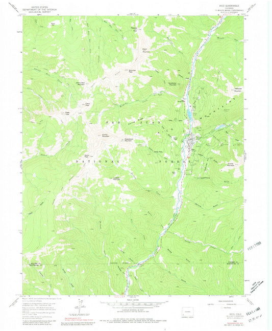 Classic USGS Rico Colorado 7.5'x7.5' Topo Map Image