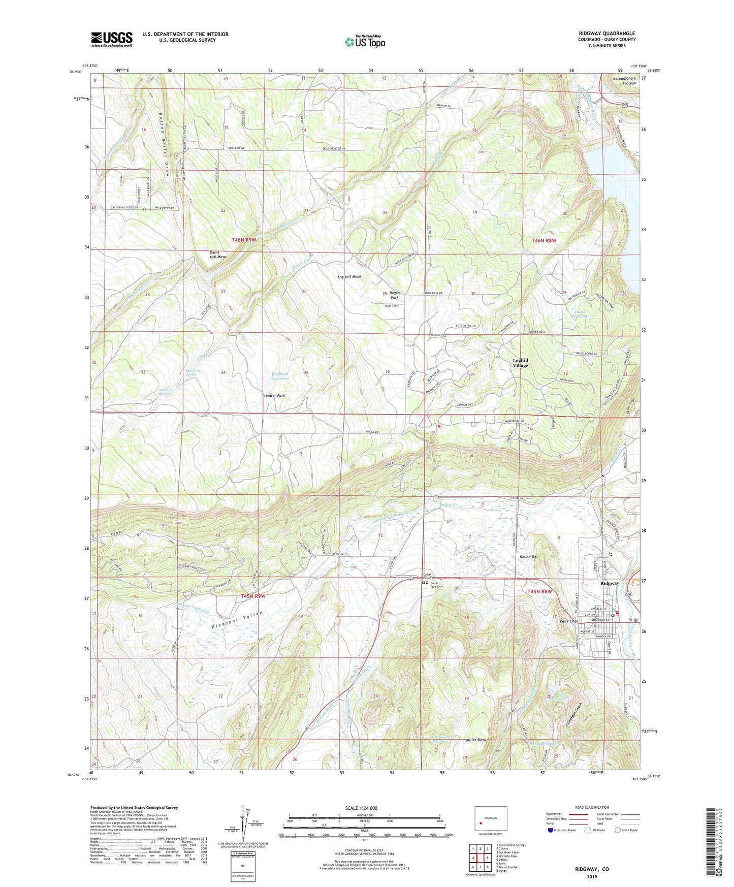 Ridgway Colorado US Topo Map Image