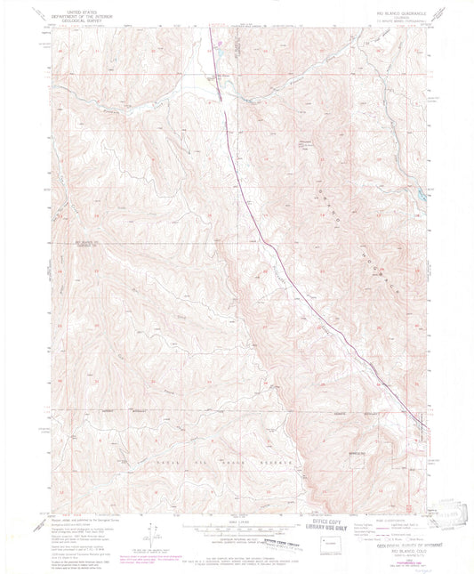 Classic USGS Rio Blanco Colorado 7.5'x7.5' Topo Map Image