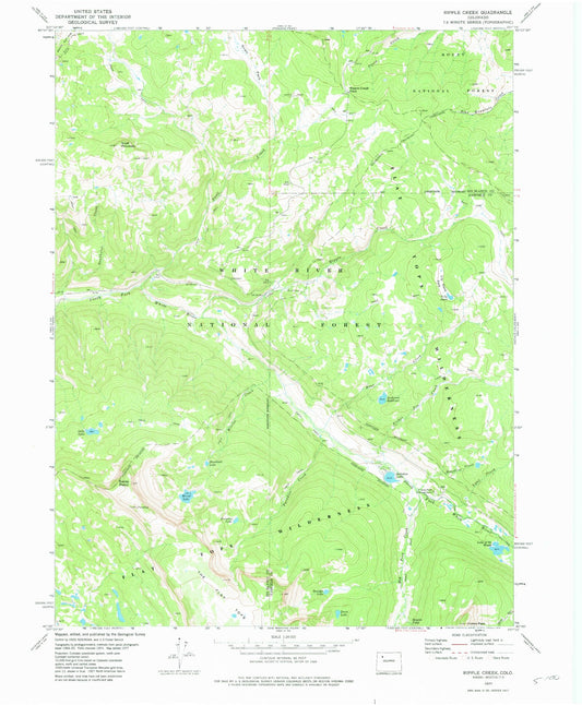USGS Classic Ripple Creek Colorado 7.5'x7.5' Topo Map Image
