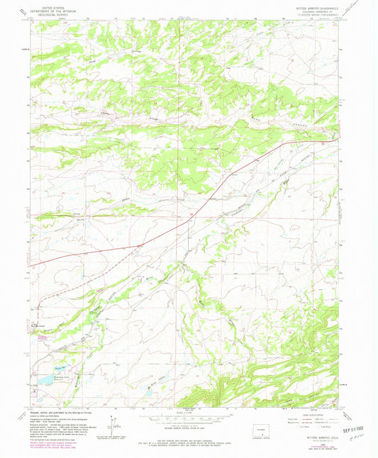 Classic USGS Ritter Arroyo Colorado 7.5'x7.5' Topo Map Image
