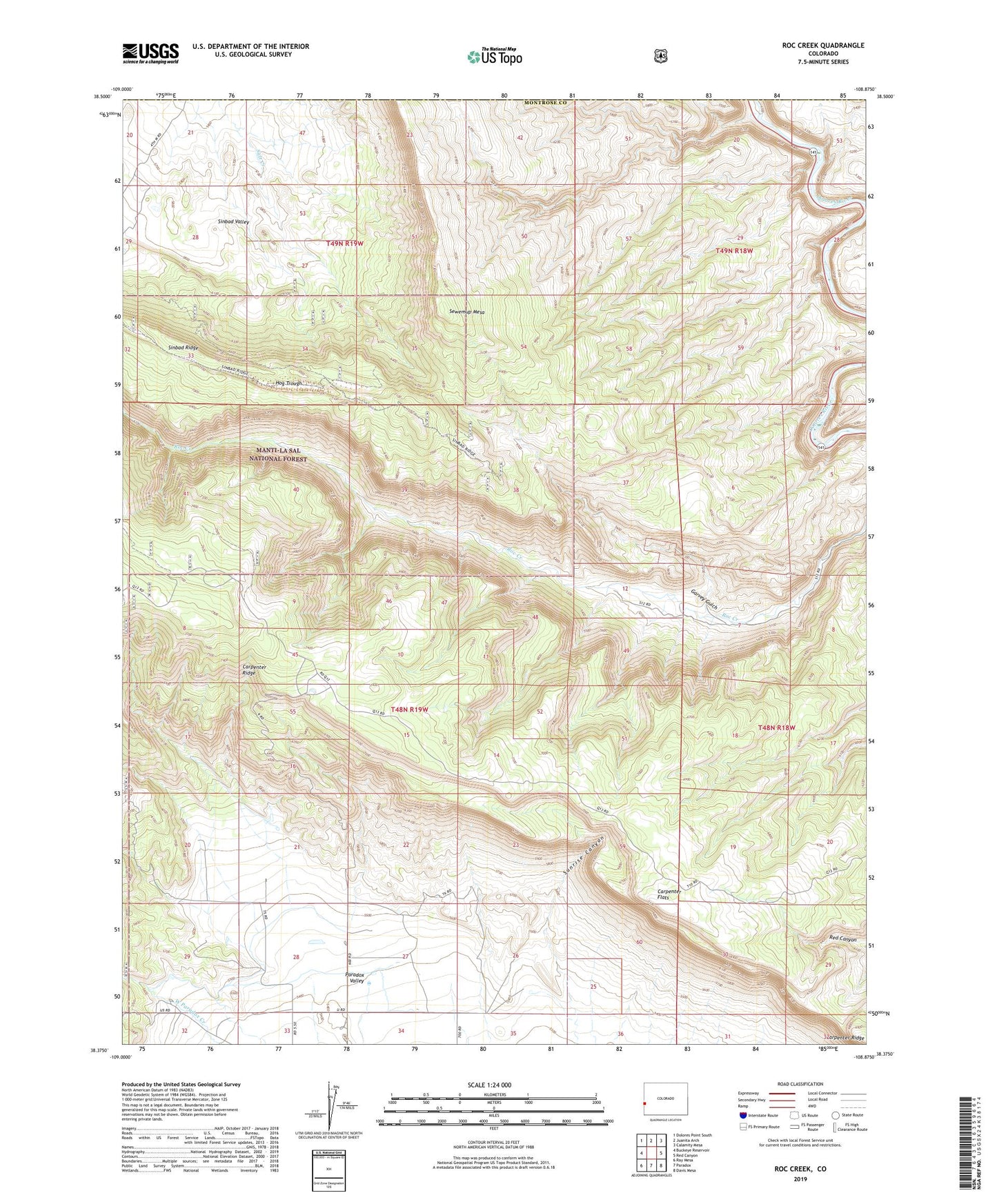 Roc Creek Colorado US Topo Map Image