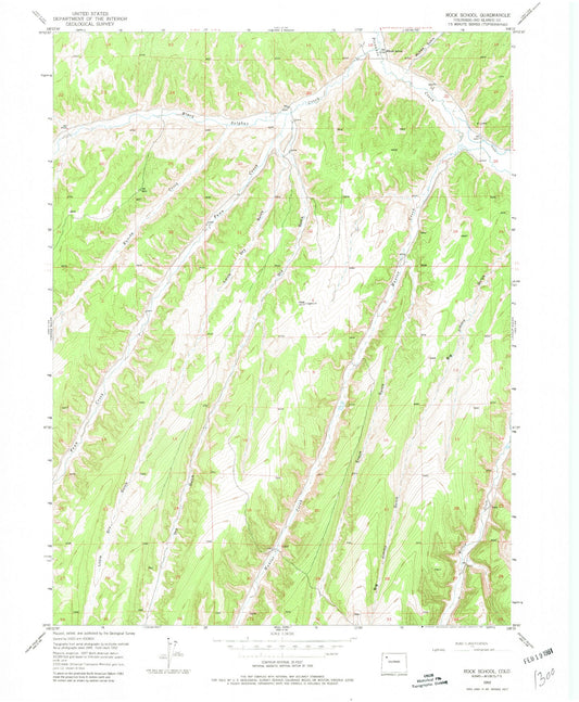 Classic USGS Rock School Colorado 7.5'x7.5' Topo Map Image