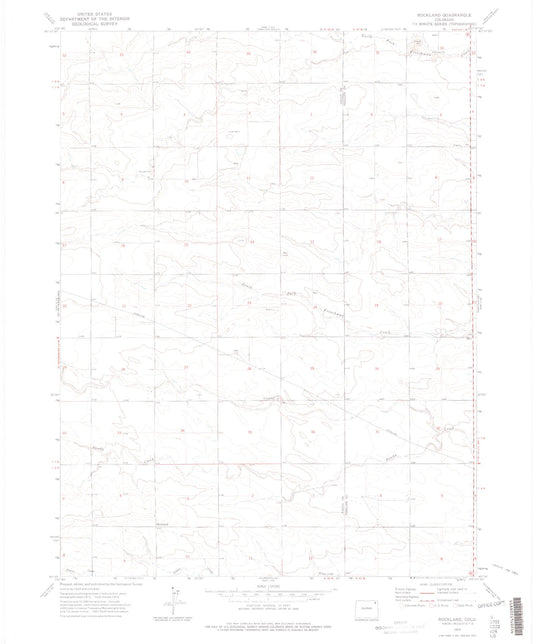 Classic USGS Rockland Colorado 7.5'x7.5' Topo Map Image
