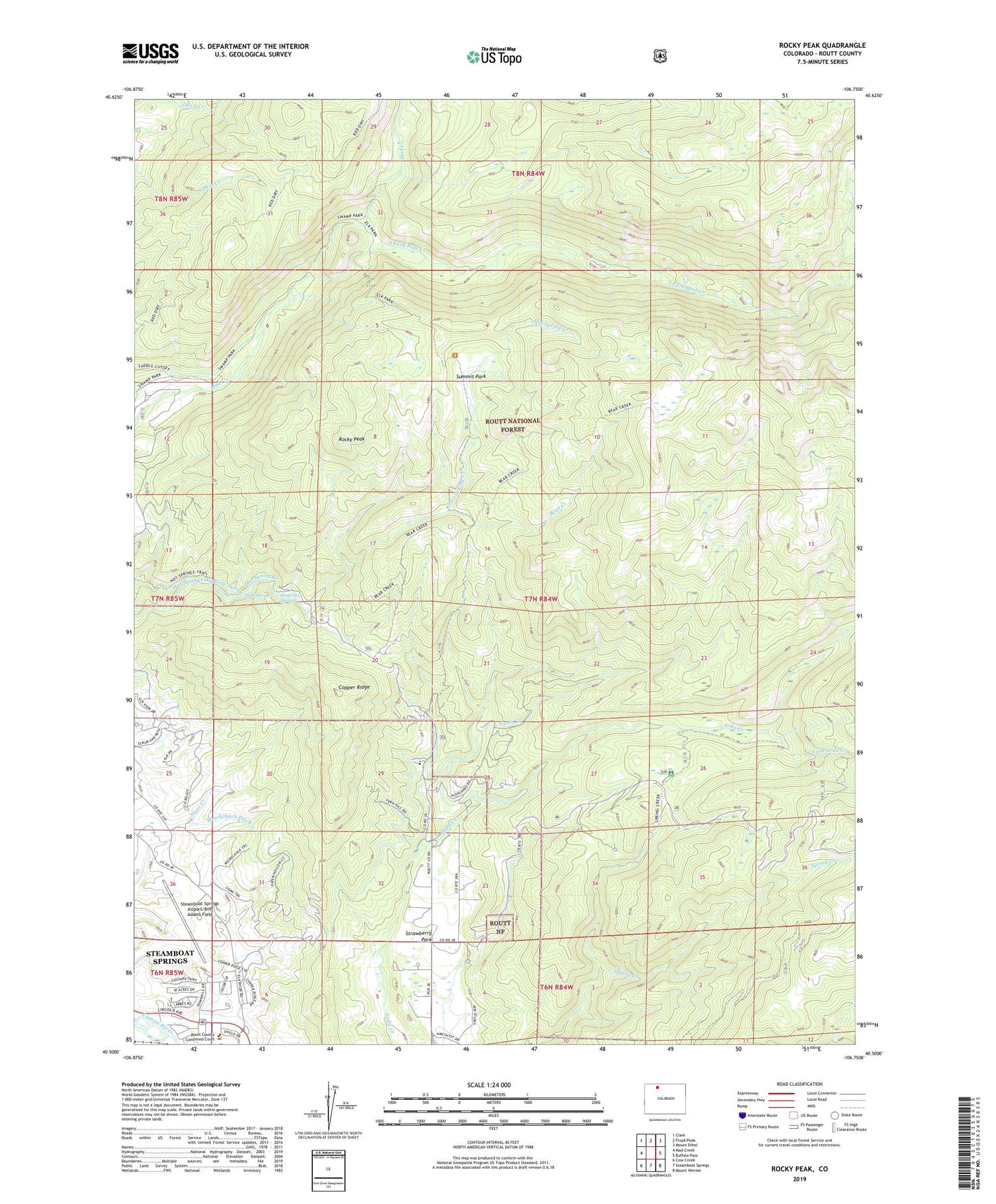 Rocky Peak Colorado US Topo Map Image