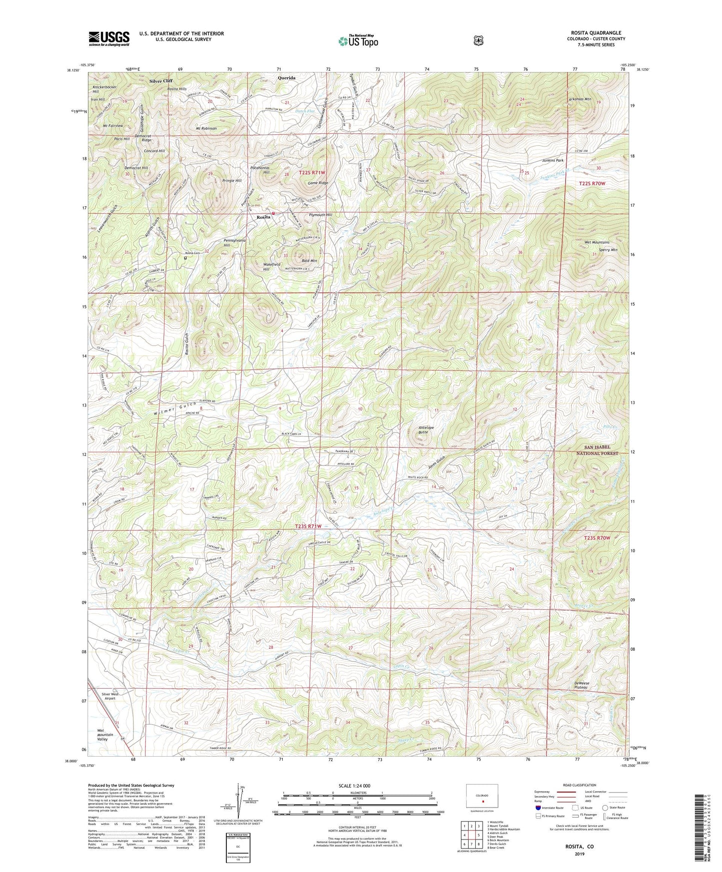 Rosita Colorado US Topo Map Image