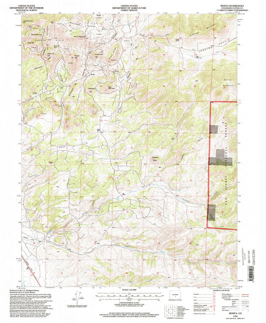 Classic USGS Rosita Colorado 7.5'x7.5' Topo Map Image