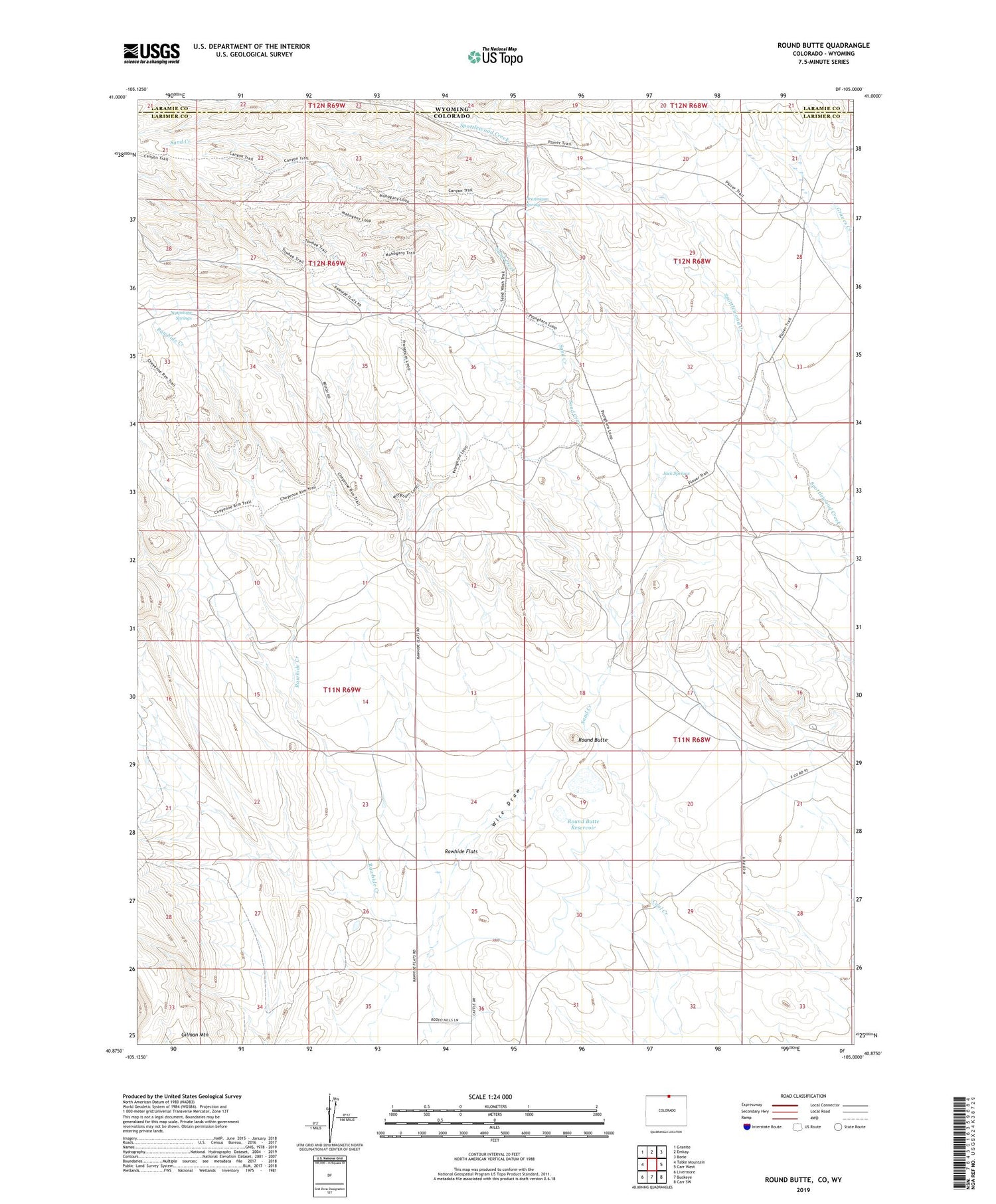 Round Butte Colorado US Topo Map Image