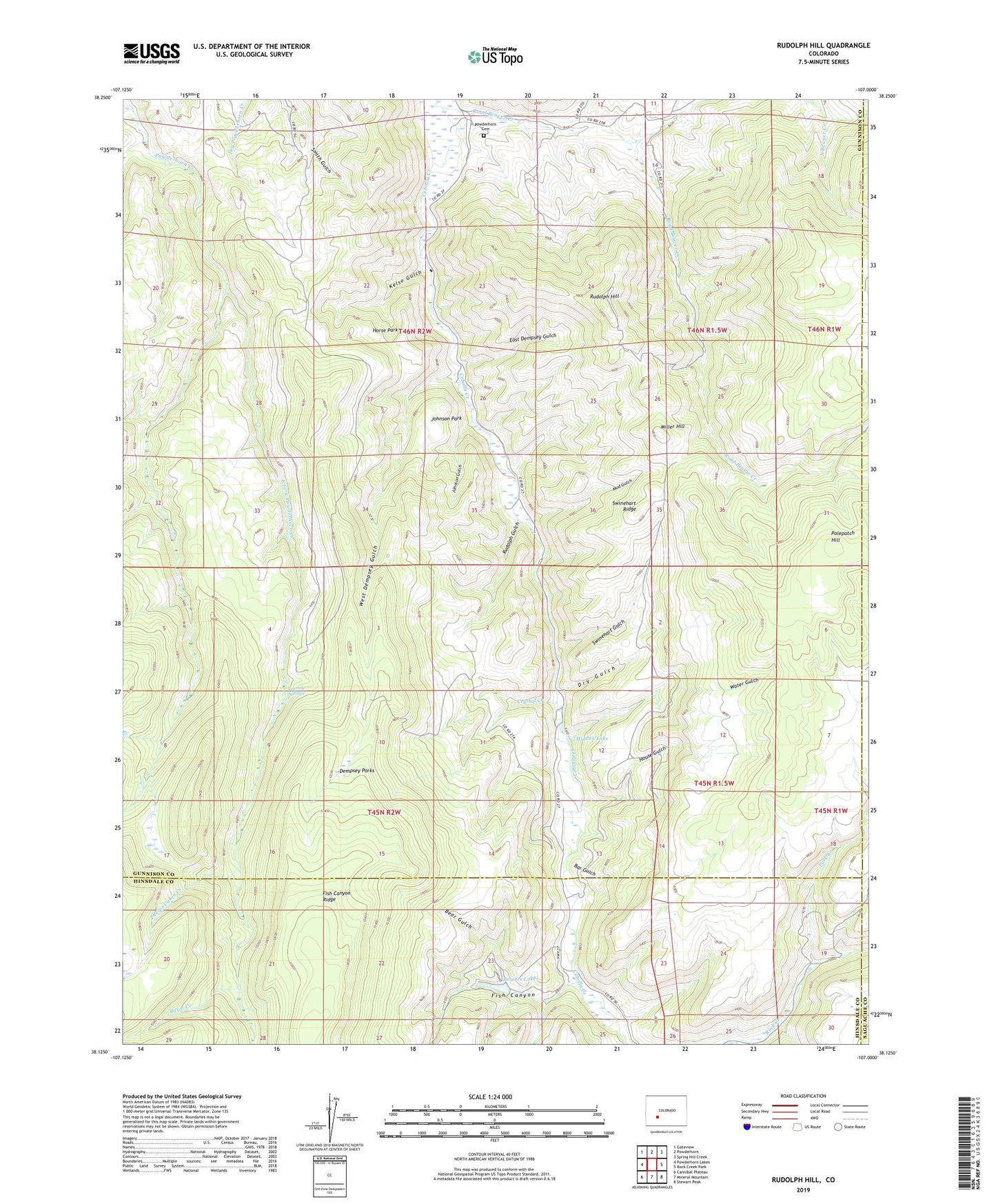 Rudolph Hill Colorado US Topo Map Image