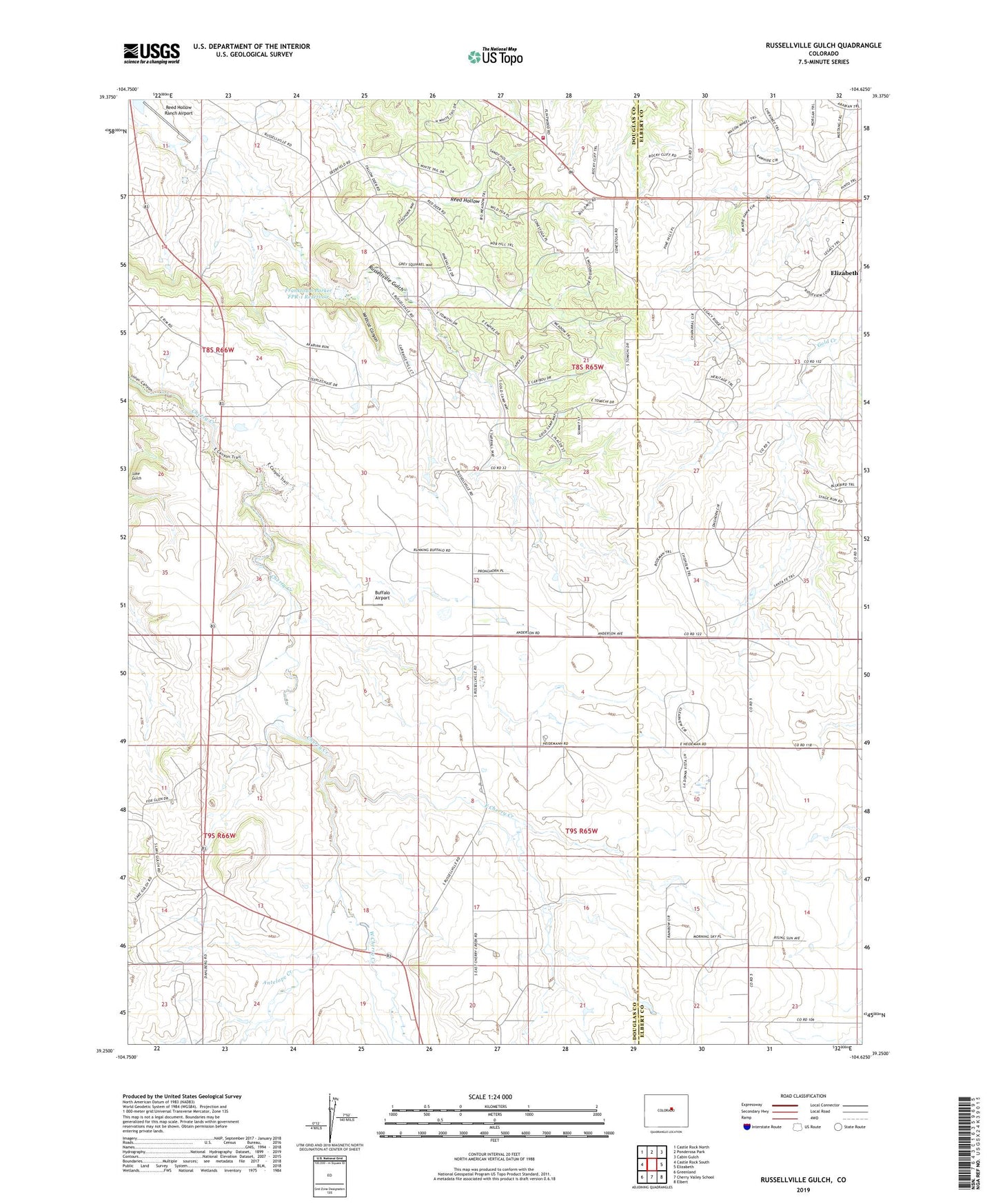 Russellville Gulch Colorado US Topo Map Image