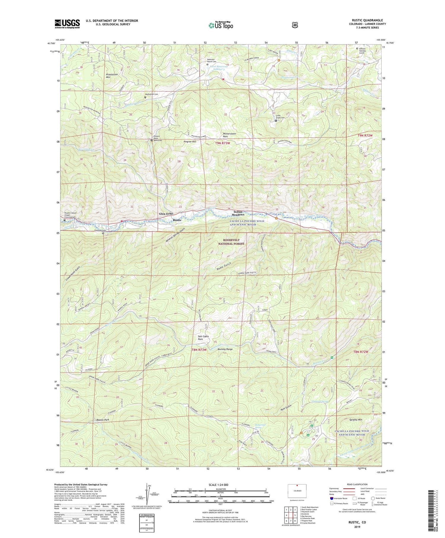 Rustic Colorado US Topo Map Image