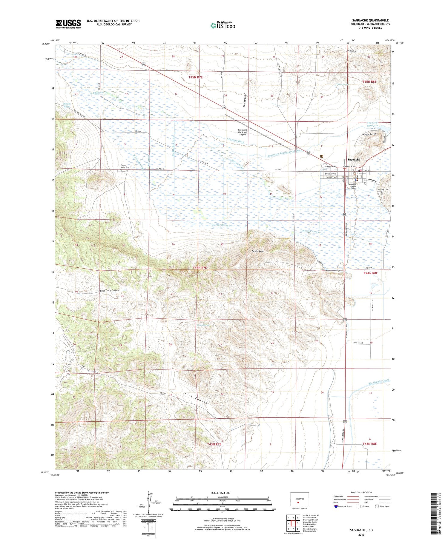 Saguache Colorado US Topo Map Image