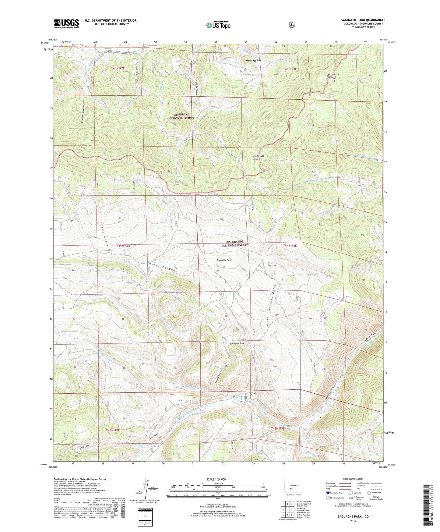 Saguache Park Colorado US Topo Map Image