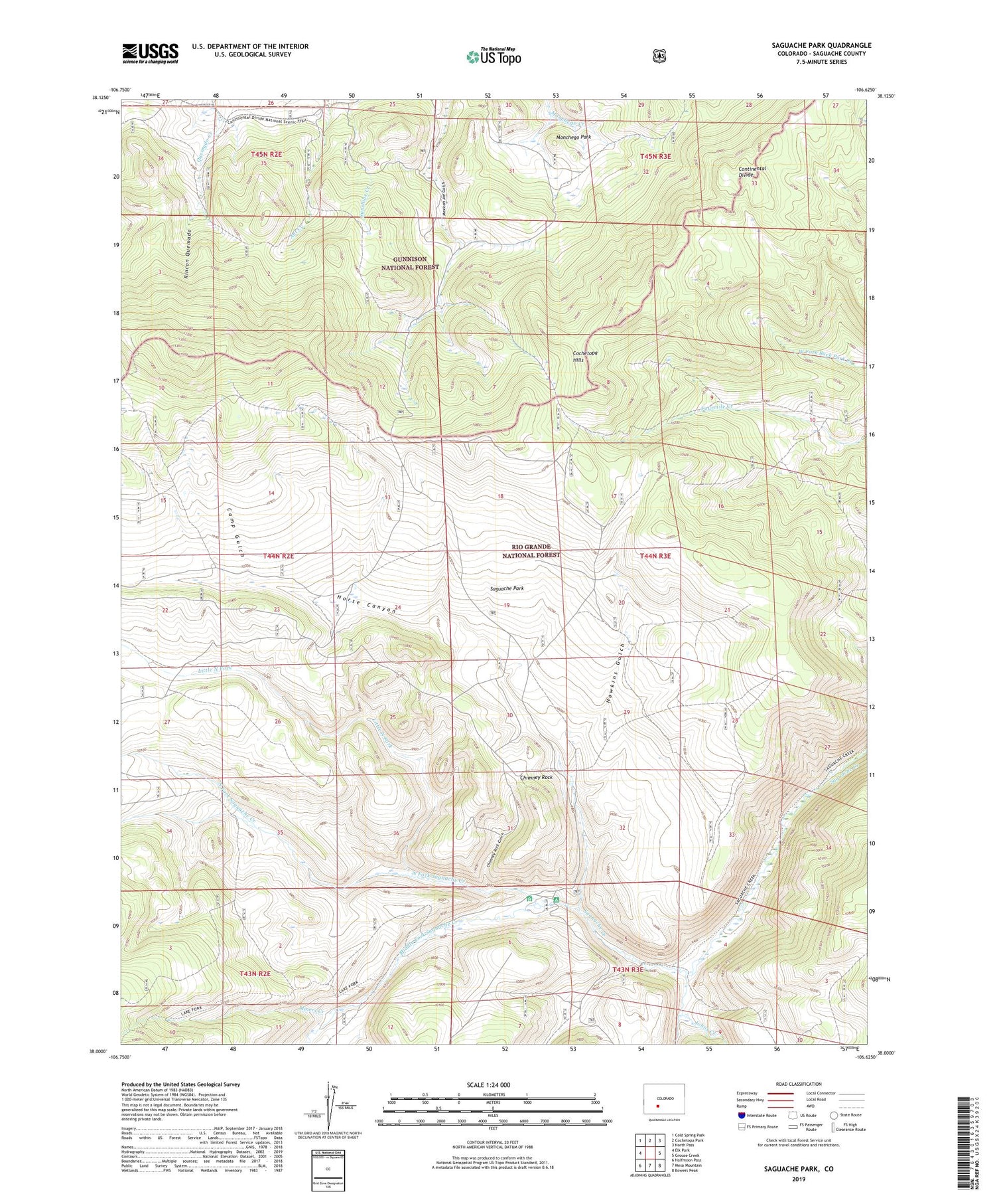 Saguache Park Colorado US Topo Map Image
