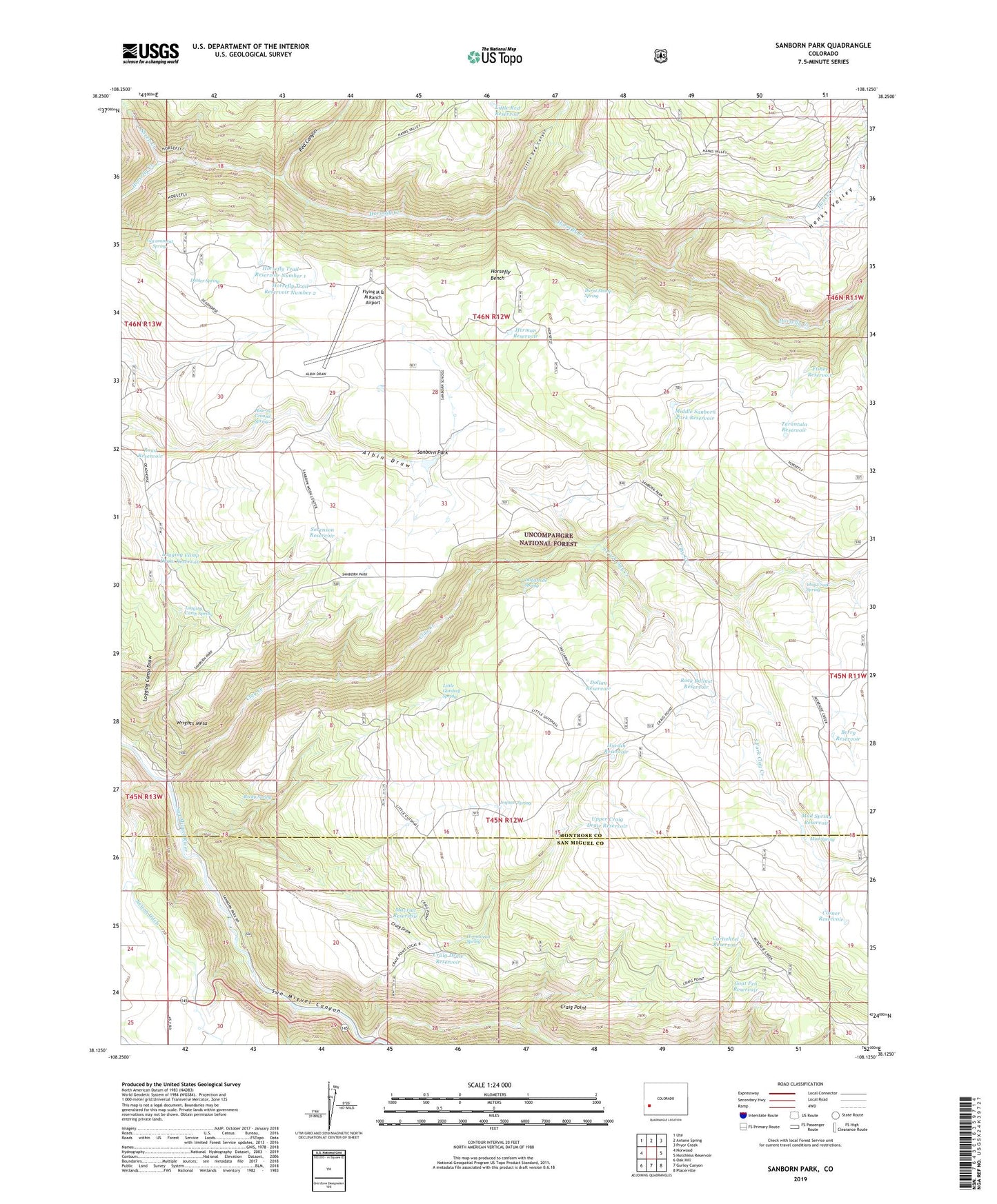 Sanborn Park Colorado US Topo Map Image